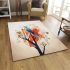 Geometric birds and trees creating harmony area rugs carpet