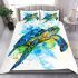 Geometric sea turtle blue and green bedding set