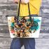 German shepherd dogs and dream catcher leather tote bag