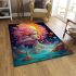 Girl with colorful hair and balls area rugs carpet
