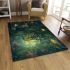 Glowing green frog sits on the water's surface area rugs carpet