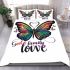 God family love a colorful butterfly bedding set