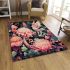 Graceful bird among flowers area rugs carpet