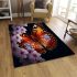 Graceful butterfly perched on a blossom area rugs carpet