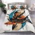 Graffiti style drawing of an abstract geometric shape bedding set