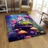 Green frog duo on mushroom area rugs carpet