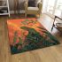 Green frog sitting on top of an island with smoke coming area rugs carpet