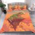Green frog smoking weed on top of an island in the sky bedding set