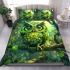 Green owl cartoon bedding set