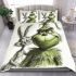 Grinchy cartoon smile with rabbit 3d bedding set