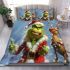 Grinchy cry and dancing santaclaus bedding set
