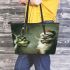 grinchy cry and dancing santaclaus Leather Tote Bag