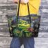 Grinchy drink coffee smile and dream catcher leather tote bag