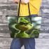 Grinchy got bucked missing front tooth smile like rabbit leather tote bag