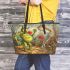 grinchy smile and dancing skeleton king 13 Leather Tote Bag