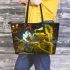 grinchy smile and dancing skeleton king Leather Tote Bag