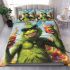 Grinchy with black sunglass drink juice fruit bedding set