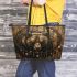 Grizzly bear with dream catcher leather tote bag