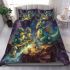 Guardian dragons under the starry sky bedding set