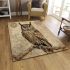 Guardian owl on vintage maps area rugs carpet
