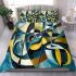 Guitar and wine glass cubism style painting bedding set