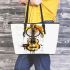 Guitar coffee and dream catcher leather tote bag