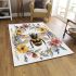 Hand drawn watercolor bee in the center area rugs carpet