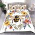 Hand drawn watercolor bee in the center bedding set