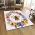 Hand drawn watercolor bee in the center area rugs carpet