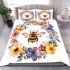 Hand drawn watercolor bee in the center bedding set