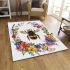 Hand drawn watercolor bee in the center area rugs carpet