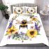 Hand drawn watercolor bee in the center bedding set