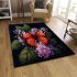 Harmony of nature butterfly and azalea area rugs carpet