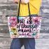 he is one of those mum's who can do it all Leather Tote Bag