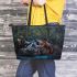 Hippo with dream catcher leather tote bag