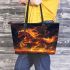 Horse fiery red mane and tail leather tote bag