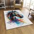 Horse head in the style of brush strokes area rugs carpet