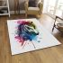 Horse head with a splash of color area rugs carpet