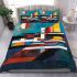 Incorporating geometric shapes and contrasting colors bedding set