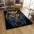 Intricate art nouveau owl illustration area rugs carpet