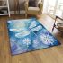 Iridescent dragonfly in a winter wonderland area rugs carpet
