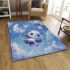Kawaii anime style panda moon and stars area rugs carpet