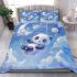 Kawaii anime style panda moon and stars bedding set