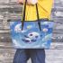 Kawaii anime style panda moon and stars leather Chic Stylish Tote Bag & Women Totes: Perfect Gift for Girlfriend | Crossbody, Purse, Handbag