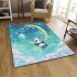 Kawaii anime style panda moon and stars area rugs carpet