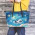 Kawaii anime style panda moon and stars leather Chic Stylish Tote Bag & Women Totes: Perfect Gift for Girlfriend | Crossbody, Purse, Handbag