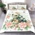 Kawaii cute baby turtle with roses and pearls bedding set