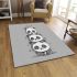 Kawaii style cute panda cubs stacked on top area rugs carpet