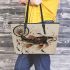 Koi fish smile with dream catcher leather tote bag