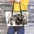 Labrador retriever dogs and dream catcher leather tote bag